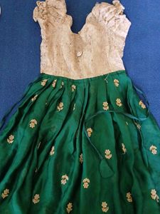 Green Embroidered Party Dress