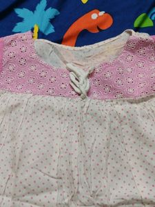 Pink &amp; White Polka Dot Dress
