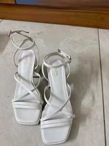 ALDO Stylish White Platform Block Heels