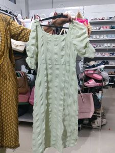 Light Green Textured Dress