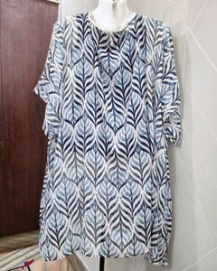 Bohemian Leaf Print Kaftan Tunic