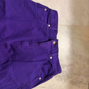 Vibrant Purple Denim Mini Skirt