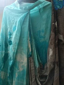 Printed Stiched Saree with Padded Blous