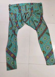 Teal Printed &amp; off white banarsi suit