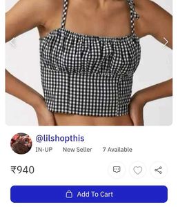 Gingham Tube Crop Top