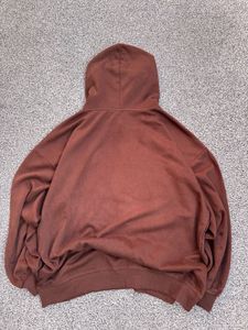 Oversized Brown Graphic Hoodie