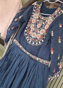 Embroidered Blue festive wear gown 💙