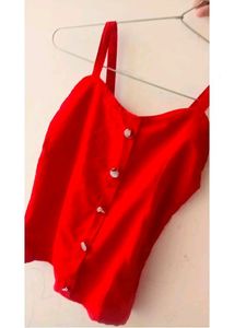 Beautiful Red Thin Sleeves Top