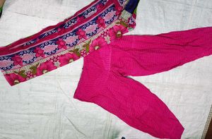 Vibrant Pink shalwar with Floral Dupatta