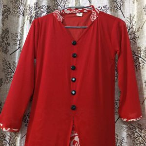 Beutiful Front Slit Printed Layered A-Line Kurti