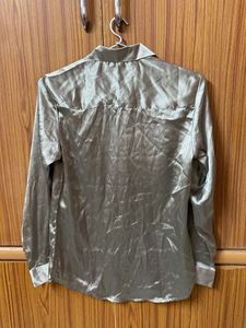 Satin Button-Up Shirt