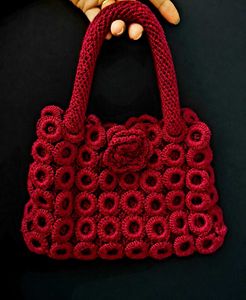 Handmade Red Crochet Handbag