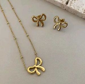 Cute Bow Necklace &amp; Earring Set