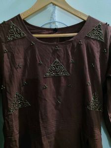 Elegant Brown Ethnic Aline Kurta