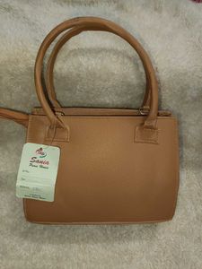 Tan Quilted Handbag
