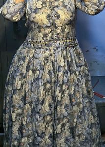 Floral Print Ethnic Gown