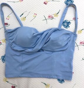 blue in built bra top