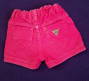 Pink Corduroy Baby Pants and GUESS shorts combo