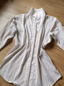combo Crushed Fabric Long Sleeve Shirt
