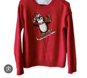 Girls' Christmas Penguin Sweater