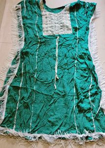 Embroidered Teal Kurta