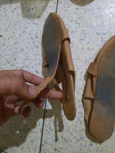 Tan Faux Croc Pointed Flats