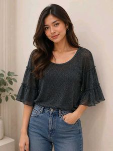 Sparkly Bell Sleeve Top