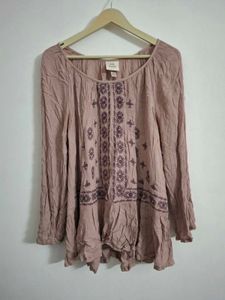 Boho Embroidered Peasant Top