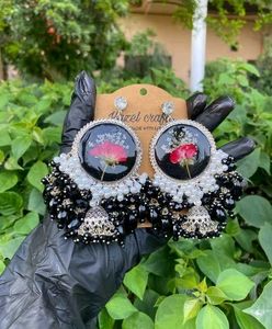 black lover resin Jhumka Earrings