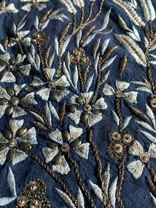 Embroidered Navy Blue Skirt