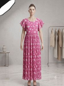 Vibrant Pink Floral Maxi Dress