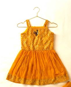 Embellished Yellow Kurta Set with Palazzo