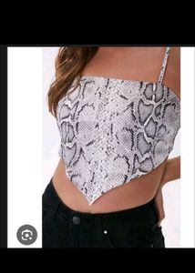 snakeskin print crop top