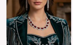 Sparkling Rhinestone Necklace &amp; Earrings Set