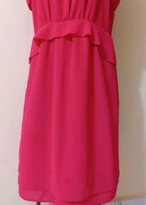 pink korean dress for college girls