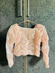 Pink Futuristic Crop Top