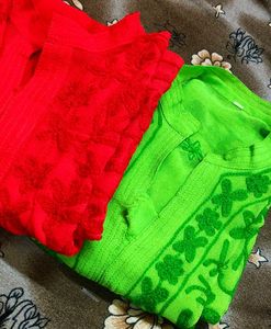 Combo Chikankari Georgette Kurti....