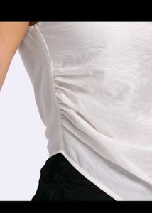 Chic White Sleeveless Drape Top