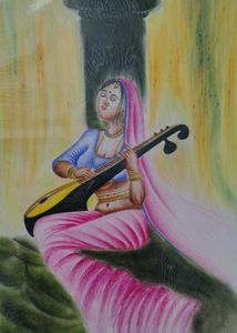 Veena Player - Handmade Artwork