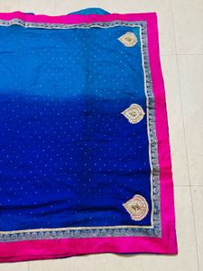 Beautiful Blue &amp; Pink Ombre Saree