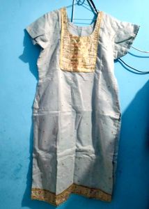 Elegant Light Blue Embroidered Kurta