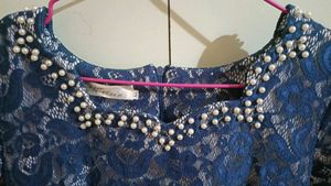Negotiable- Blue Lace Formal Dress