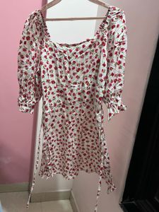 Floral Square Neck Short Dress