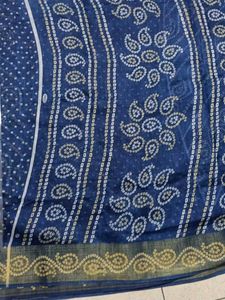 Beautiful Blue Bandhani Saree