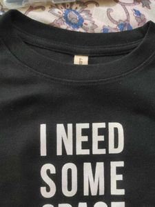 Black "I Need Some Space" Cropped Sweatshirt