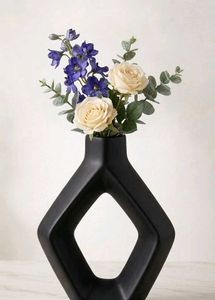 Brand New Geometric Black Hexagon Vase | Modern