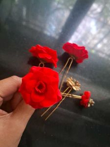 Red Rose Floral Jewellery Set