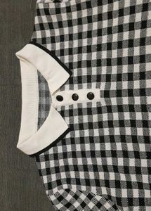 Gingham Knit Polo Top