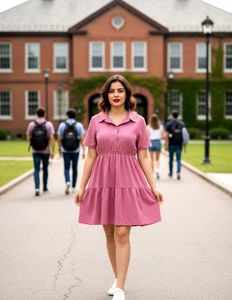 🔥SALE🔥Flared Pink Casual Mini Dress