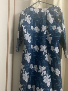 Blue Floral Print Kurta